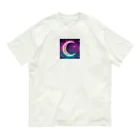 moonlightcatのグラデーションネオンカラームーン オーガニックコットンTシャツ