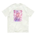 AQUAMETAVERSEの桜の下の少女幸せいっぱい　なでしこ1478 オーガニックコットンTシャツ