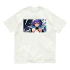 pukurou2096の紫髪のオッドアイ美少女 オーガニックコットンTシャツ