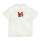 Y m @Y's shopの猫とポピー オーガニックコットンTシャツ