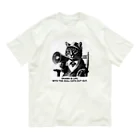 黒猫ファブリックのDrama is life with the dull cats cut out. オーガニックコットンTシャツ