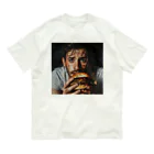 AQUAMETAVERSEのハンバーガーと男　エンジェル717 2065 Organic Cotton T-Shirt