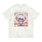 dreamy-designのLOVE&PEACE　シロテナガザルくん オーガニックコットンTシャツ