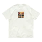 nigihayahiの夕焼けを走るシマウマ Organic Cotton T-Shirt