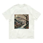 rit=ndの浮世絵　桜と月 オーガニックコットンTシャツ