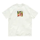 ganeshaのかわいい豚とピクニック Organic Cotton T-Shirt