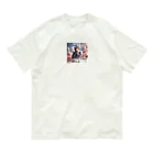 koumeiの白馬に乗ったネコ王子様4 オーガニックコットンTシャツ