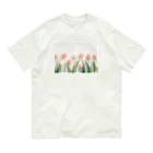 きまぐれ更新ゆるかわイラスト屋さんのピンクと白のチューリップ Organic Cotton T-Shirt