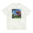 AQUAMETAVERSEの恐竜と少年　なでしこ1478 オーガニックコットンTシャツ