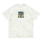 kinnirono-inuの夕焼けとゴールデンレトリバー Organic Cotton T-Shirt