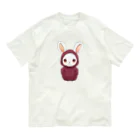 Vasetti_pressの赤パーカーを着ているうさぎちゃん オーガニックコットンTシャツ