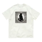 動物デザイングッズの黒猫 オーガニックコットンTシャツ