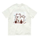 ke__to_isurugiの筋トレサモエド犬(女性向け) オーガニックコットンTシャツ