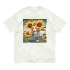 かるるんショップのひまわりの妖精　ひまわり畑でランララ〜ン Organic Cotton T-Shirt