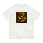 亀蘭タマムシの各国文字「平和」「幸福」「186」 Organic Cotton T-Shirt