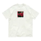 yohiti193の赤いポインセチア オーガニックコットンTシャツ