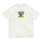 ketapapaのサッカーねこ オーガニックコットンTシャツ