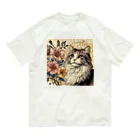 猫の世界のアールヌーボーな猫ちゃぁぁん Organic Cotton T-Shirt