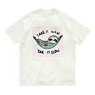 hogehogeデザイン工房のGet slow life ナマケモノ オーガニックコットンTシャツ