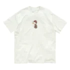 Sakikoのほっとひと息つく女の子　カフェ　ブラウン Organic Cotton T-Shirt