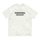 technophilia philosophyのブランドロゴ オーガニックコットンTシャツ