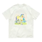 いちごソーダの母馬のフローラ オーガニックコットンTシャツ