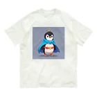 ganeshaのスーパーヒーローのマントを着たかわいいペンギン オーガニックコットンTシャツ