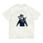 れいの海の守護者：クールな警察鮫 オーガニックコットンTシャツ