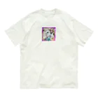 bigbamboofamilyの白いライオンと少女 オーガニックコットンTシャツ