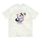 yos-1292583のねこニコばん オーガニックコットンTシャツ