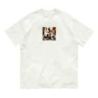 亀蘭タマムシの三毛猫親子のお願い Organic Cotton T-Shirt