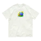 かるるんショップのあじさいとカタツムリ　雨上がり Organic Cotton T-Shirt