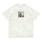 Sugar_Laの時計台とネコ オーガニックコットンTシャツ