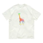 COCO boutiqueの虹キリンTシャツ オーガニックコットンTシャツ