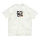 Yuki-ingの多様なチェック柄 オーガニックコットンTシャツ