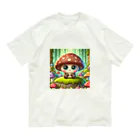 Rio58の癒し系キノコ可愛いグッズ オーガニックコットンTシャツ