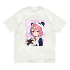 World_Teesのパンダのコスプレをしたアニメガール - 日本の美学 アニメオタク オーガニックコットンTシャツ