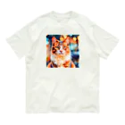 猫好きの谷の猫の水彩画/キジトラねこのイラスト Organic Cotton T-Shirt