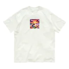 yunakiziの夕日の中シーガラスで遊ぶ子猫 Organic Cotton T-Shirt