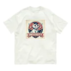 猫猫’ズのMeow University シリーズ【白猫】 Organic Cotton T-Shirt