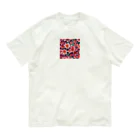 OTIRUBUTUBUTUの赤い花 オーガニックコットンTシャツ