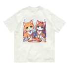 ウツボちゃんの可愛い猫姉妹 オーガニックコットンTシャツ