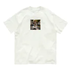 たそがれ！動物村の猫った驚いた Organic Cotton T-Shirt