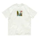 yu-chan3のほのぼの猫と鯉 オーガニックコットンTシャツ