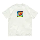 YFCの炎を尾を持つ精悍なキツネ Organic Cotton T-Shirt