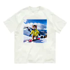 ikasumikoboのスノボ猫 Organic Cotton T-Shirt