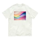 InkCraftsの虹色に輝く波の抽象的なデザイン Organic Cotton T-Shirt