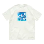 snow-birdの海で遊ぶイルカたちの楽しい風景 Organic Cotton T-Shirt