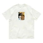 ayamomohidemiのキュートな猫猫あくび オーガニックコットンTシャツ