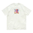 aaammmamのロリ　少女　ピンク髪 オーガニックコットンTシャツ